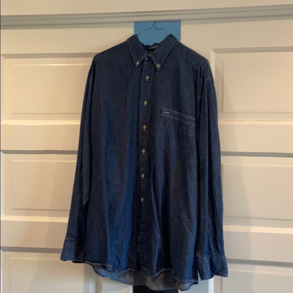 Bald eagle embroidered denim